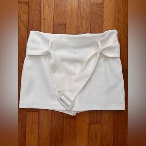 English Factory white belted mini skort